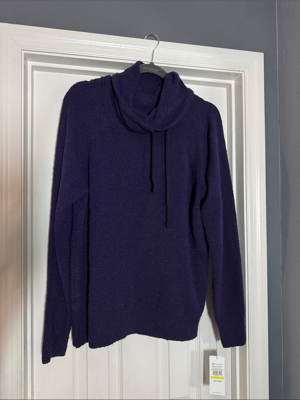 Women's Plush Cowl Neck Sweater in Deep Purple NWT